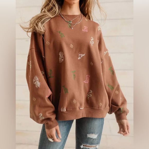 Sterling & Stitch Western Graphic Sweatshirt – Size Large, Gently Used - Picture 2 of 12